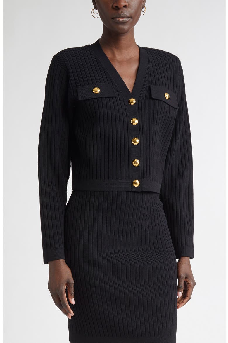 Fringe Flatback Rib Jacket, Main, color, BLACK