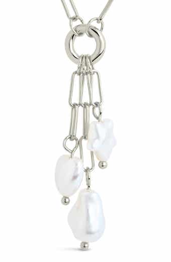 Sterling Forever Sabrina Mixed Pearl Charm Necklace