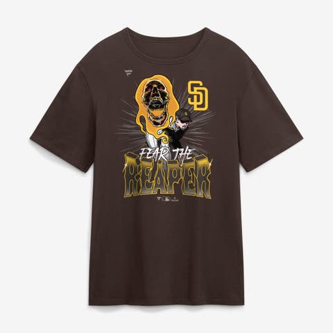 Men's Fanatics Mason Miller Brown San Diego Padres Fear the Reaper T-Shirt