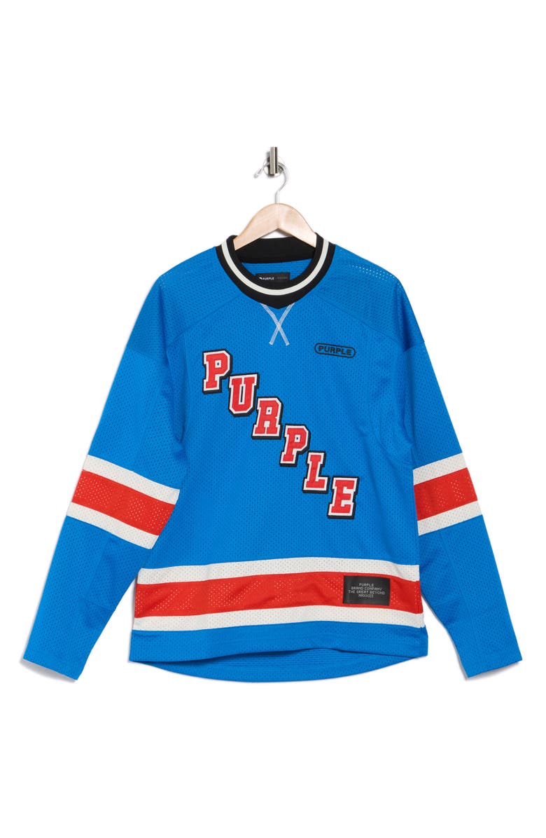 PURPLE BRAND Mesh Long Sleeve Jersey Top, Alternate, color, 