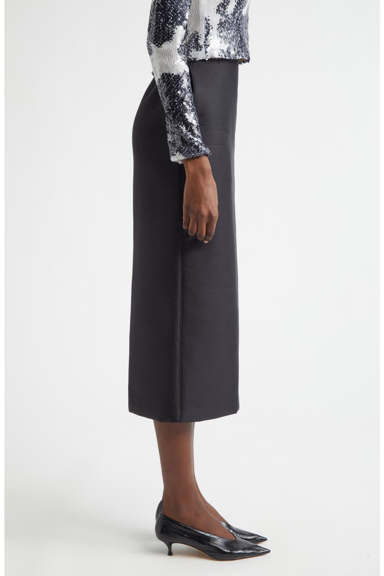 The Mercer Bonded Virgin Wool & Silk Pencil Skirt, Alternate, color, BLACK