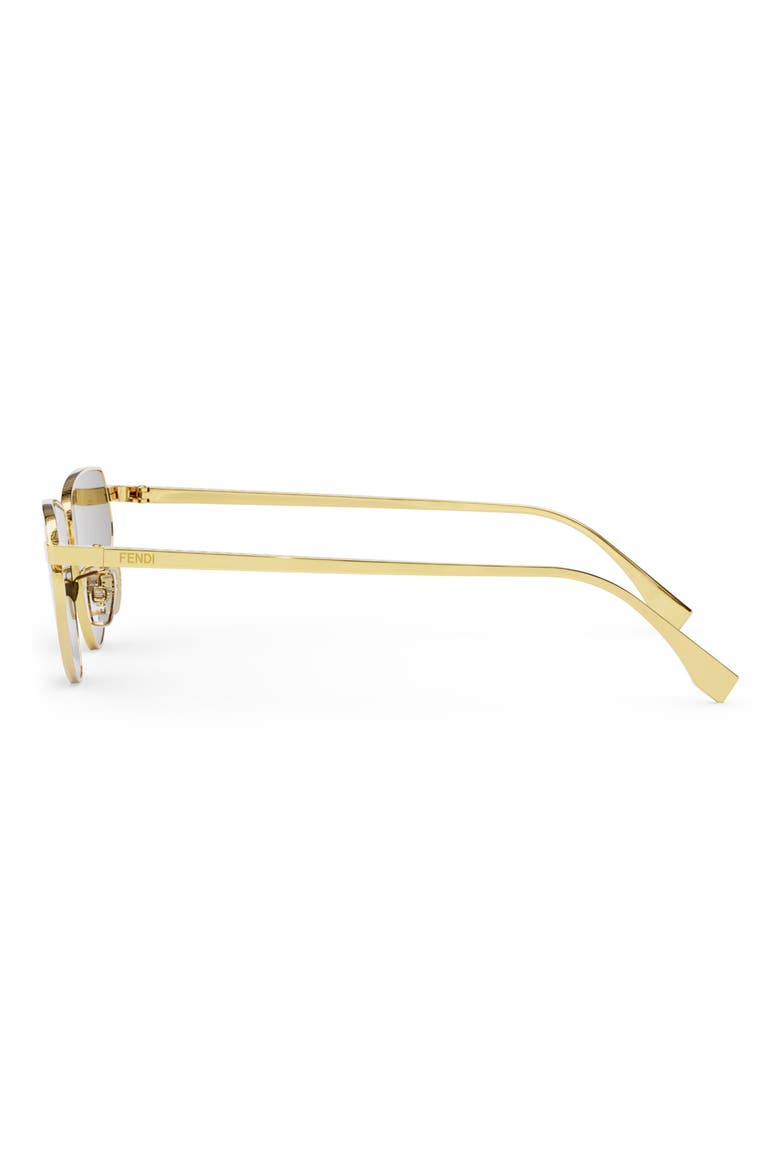 FF Fendi 60mm Cat Eye Sunglasses, Alternate, color, SHINY ENDURA GOLD / BROWN