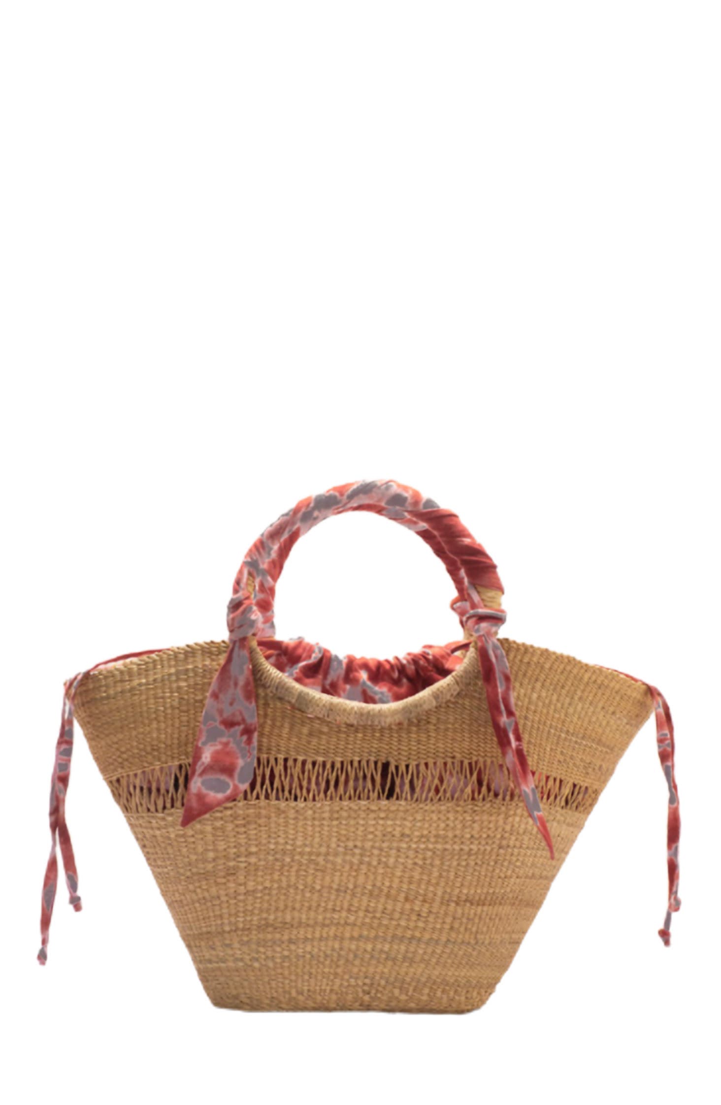 Aketekete Butterfly Bag Medium in Natural W/Light Grey 