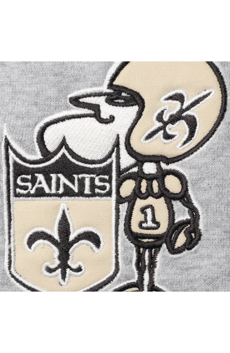 '47 Men's '47 Heathered Gray New Orleans Saints Double Block Throwback Pullover Hoodie, Alternate, color, Heather Gray