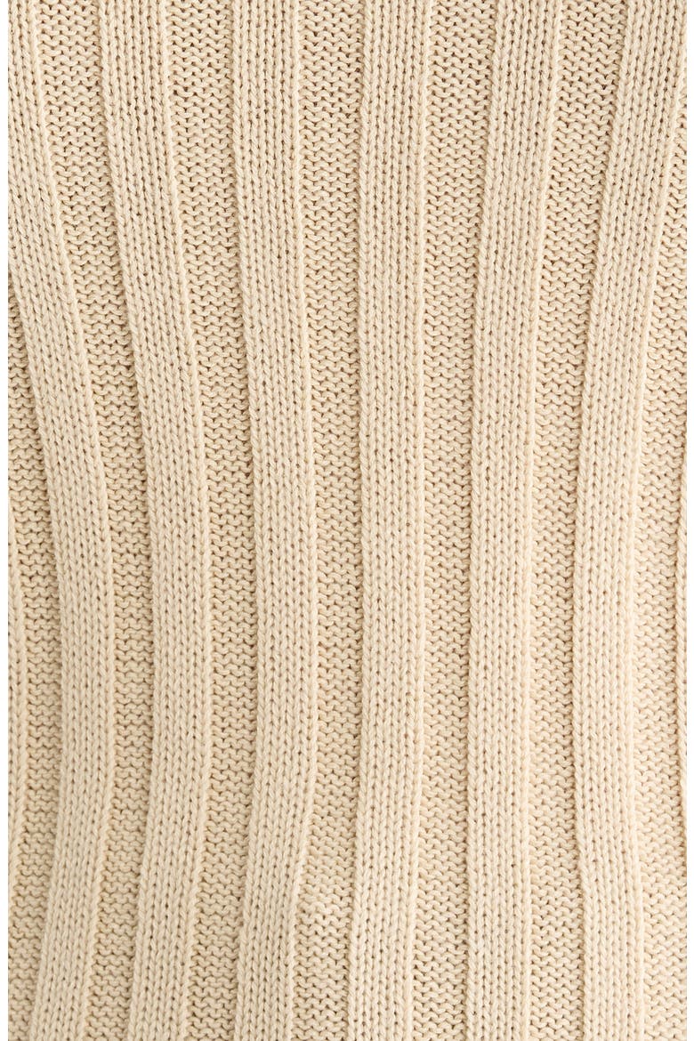 Frill Sleeve Mixed Stitch Cotton Blend Sweater, Alternate, color, DEEP MACADAMIA