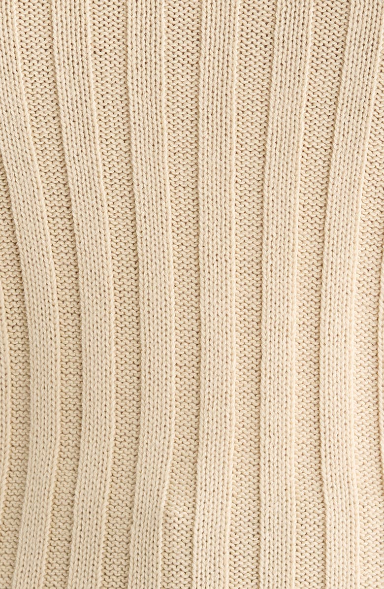 Wit & Wisdom Frill Sleeve Mixed Stitch Cotton Blend Sweater, Alternate, color, Deep Macadamia