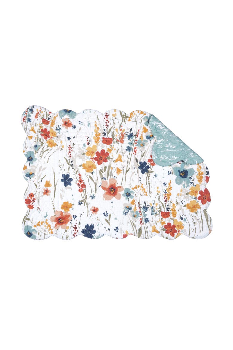 Sheila Wildflower Placemats Set of 6 All Seasons Floral Flowers Watercolor, 13" x 19", Alternate, color, Yellow