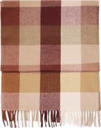 MANGO Check Fringed Scarf