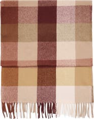 MANGO Check Fringed Scarf