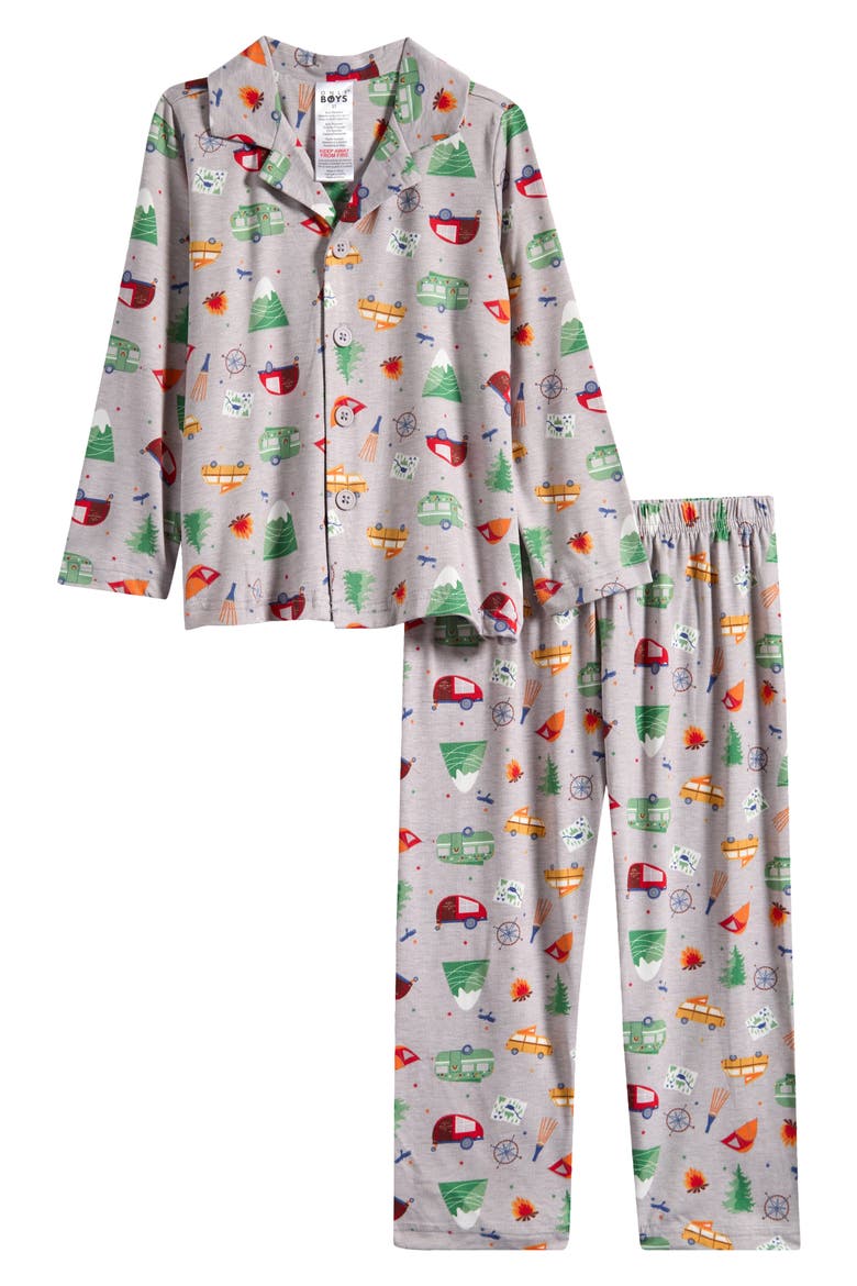 Kids' 2-Piece Pajama Set, Main, color, GRAY CAMPING