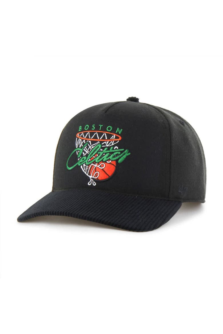 Men's '47  Black Boston Celtics Nothing But Net Hitch Adjustable Hat, Alternate, color, Black