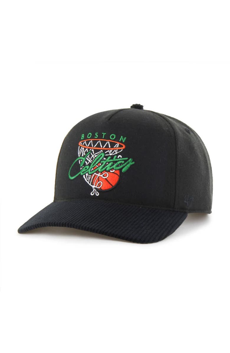 '47 Men's '47  Black Boston Celtics Nothing But Net Hitch Adjustable Hat, Alternate, color, Black