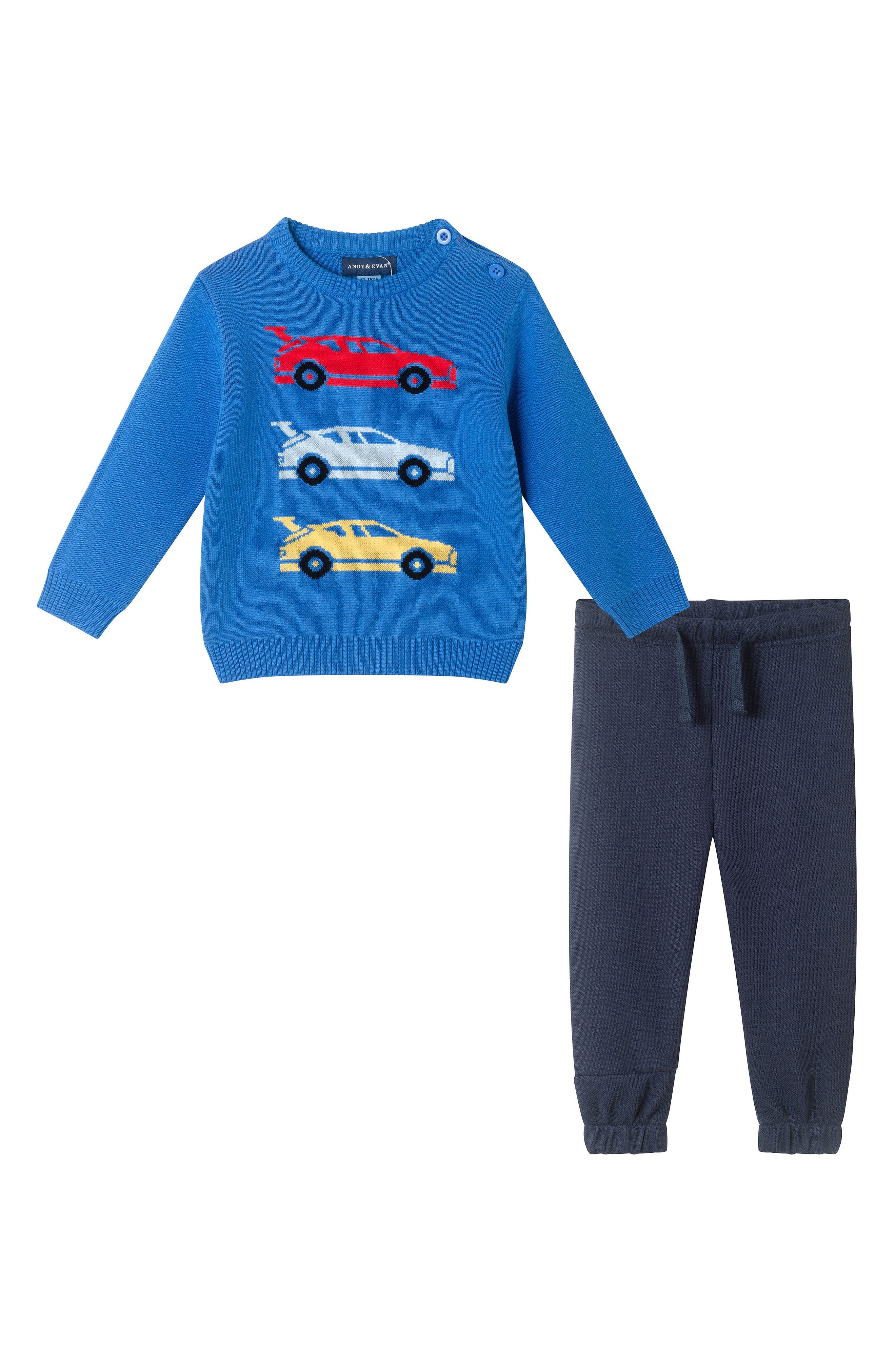 Andy & Evan Racecar Sweater & Joggers Set