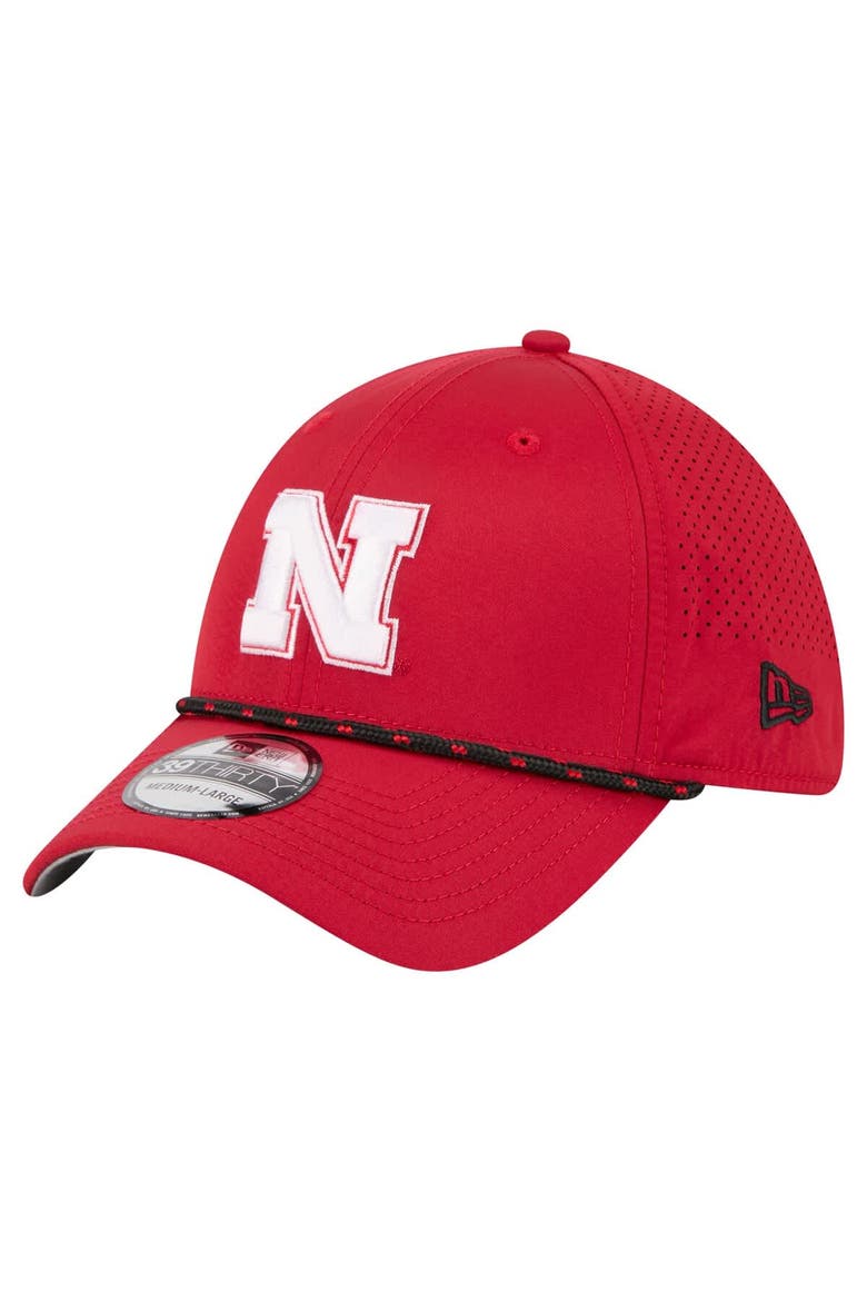 Men's New Era  Scarlet Nebraska Huskers Rope 39THIRTY Flex Hat, Main, color, Scarlet