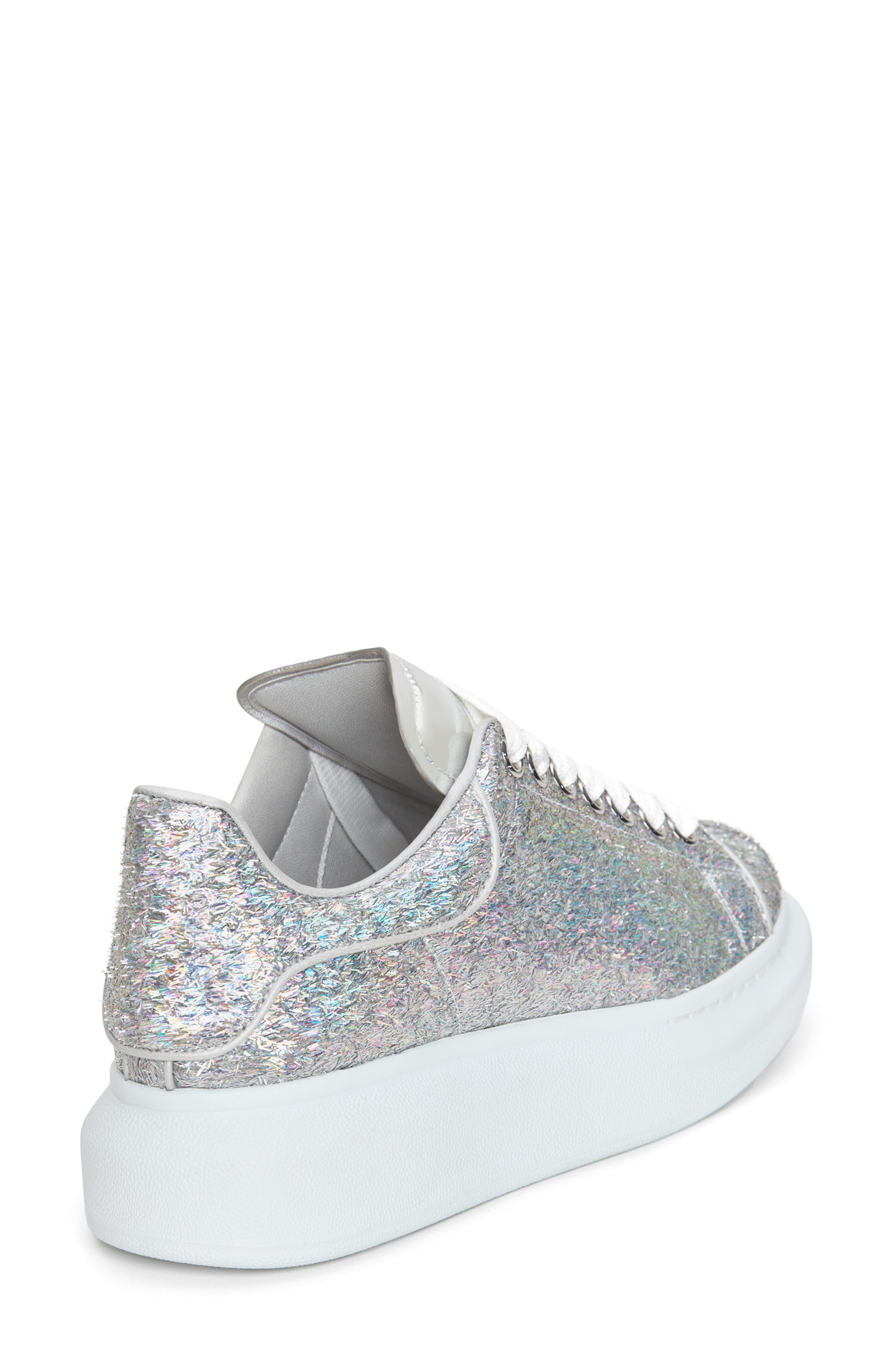 McQueen Oversized Holographic Glitter Platform Sneaker, Alternate, color, 