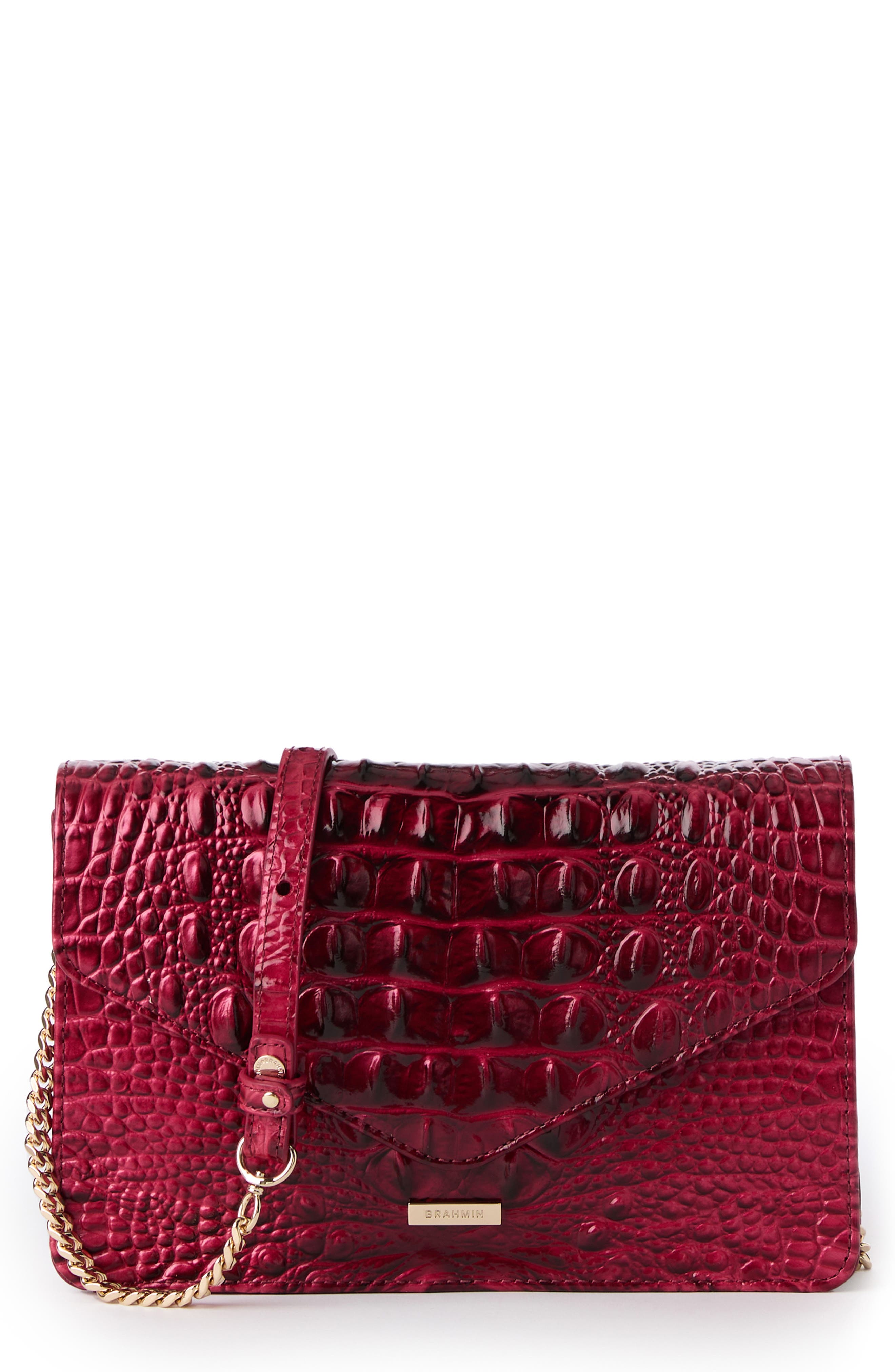 Brahmin Wendy Croc Embossed Leather Crossbody Bag, Main, color, 