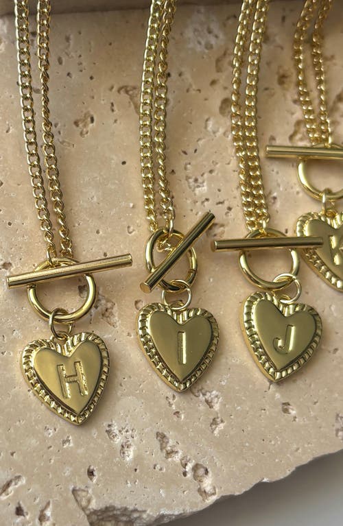 Adornia Initial Heart Toggle Necklace