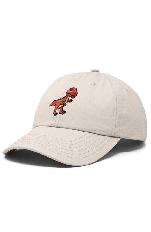 Dalix T-rex Embroidered Casual Cap In Beige