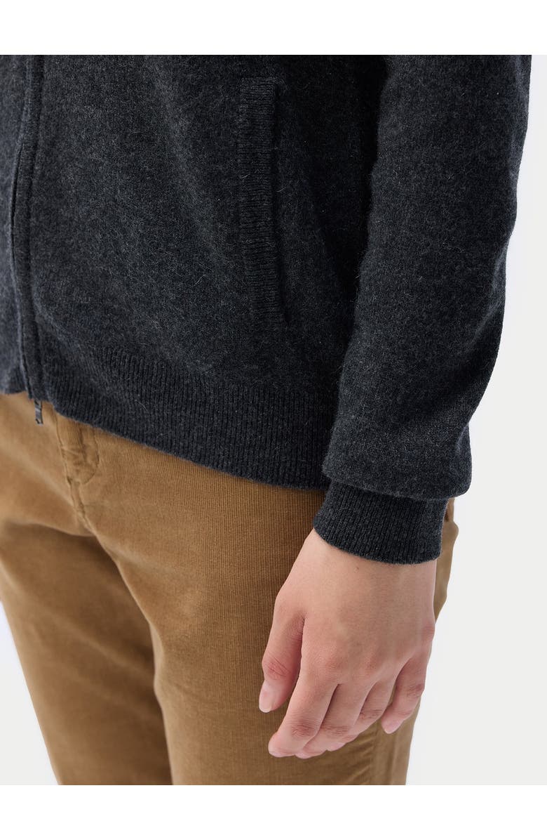GOBI Mongolian Cashmere Essential Cashmere Full-Zip Cardigan, Alternate, color, Charcoal