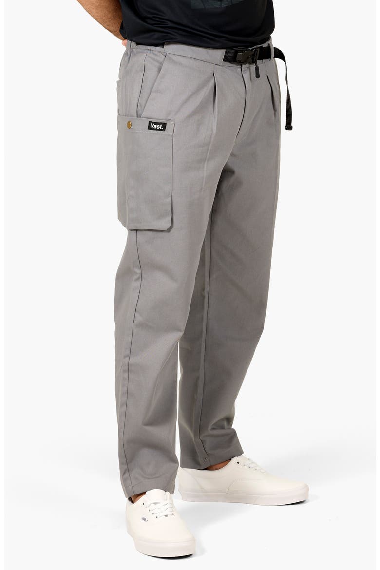 Belted Twill Cargo Pants, Alternate, color, HEATHER GREY