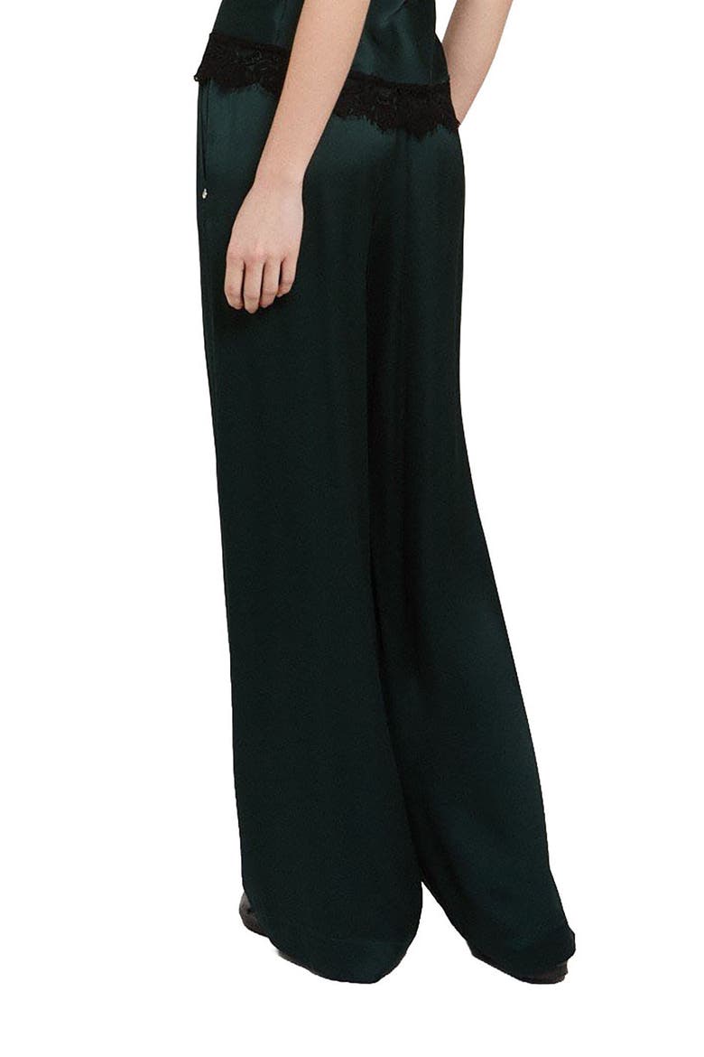 Viscose Palazzo Trousers, Main, color, Forest