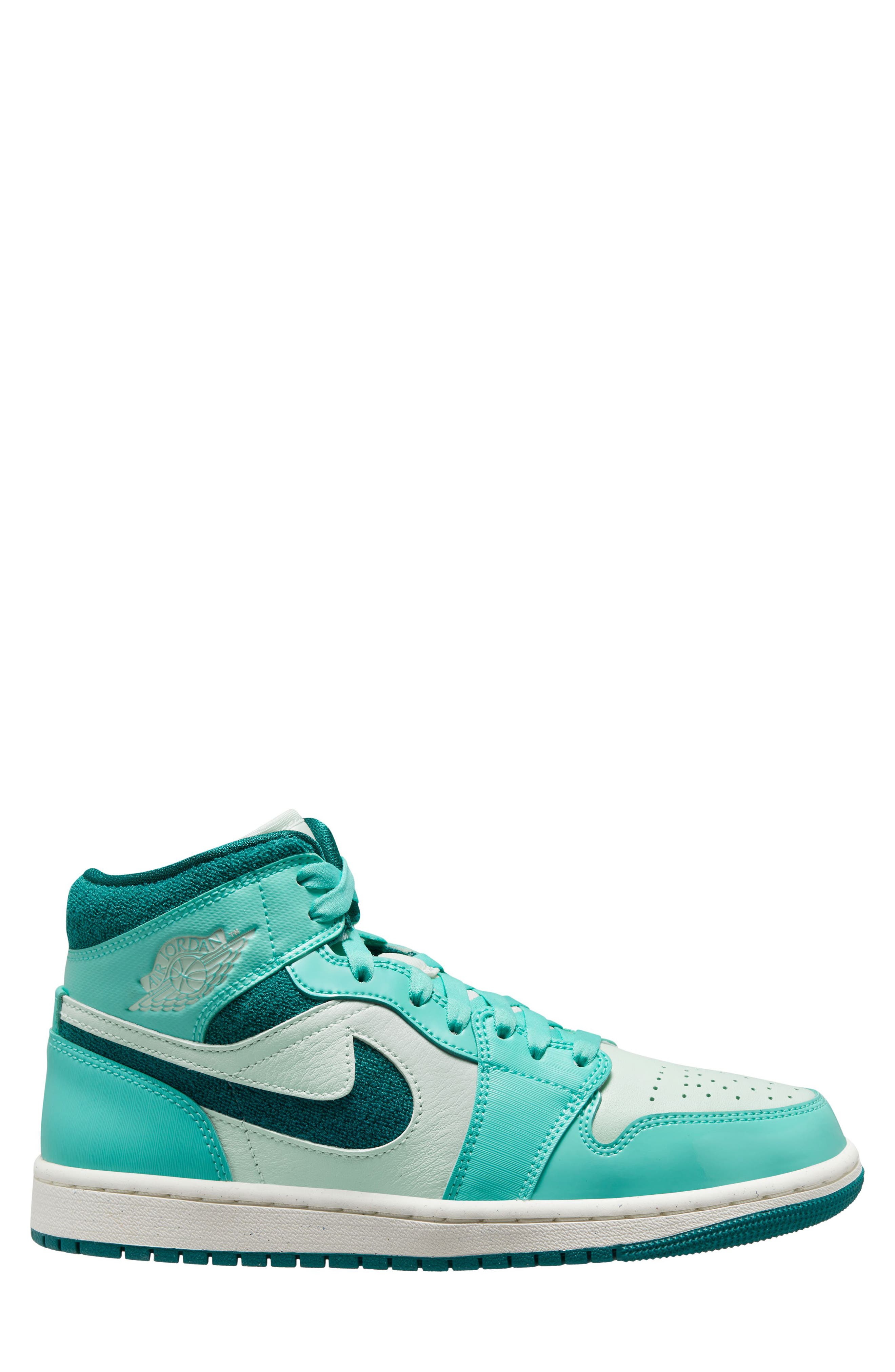 Air Jordan 1 Mid SE Basketball Sneaker, Main, color, BLEACHED TURQUOISE/ SKY TEAL