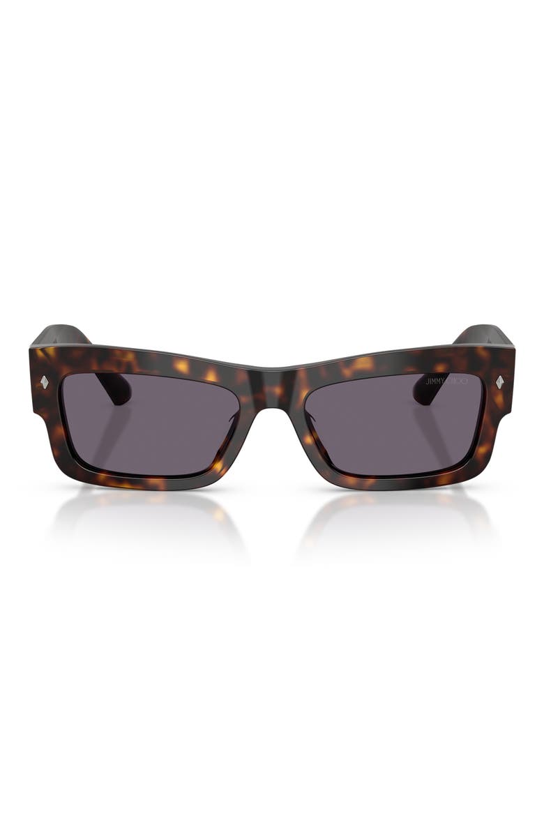 53mm Rectangular Sunglasses, Main, color, HAVANA / VIOLET