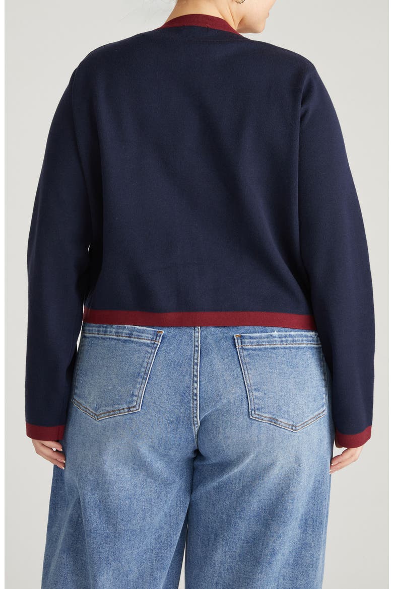 Gabrielle Cardigan, Alternate, color, MIDNIGHT BLUE/ RED