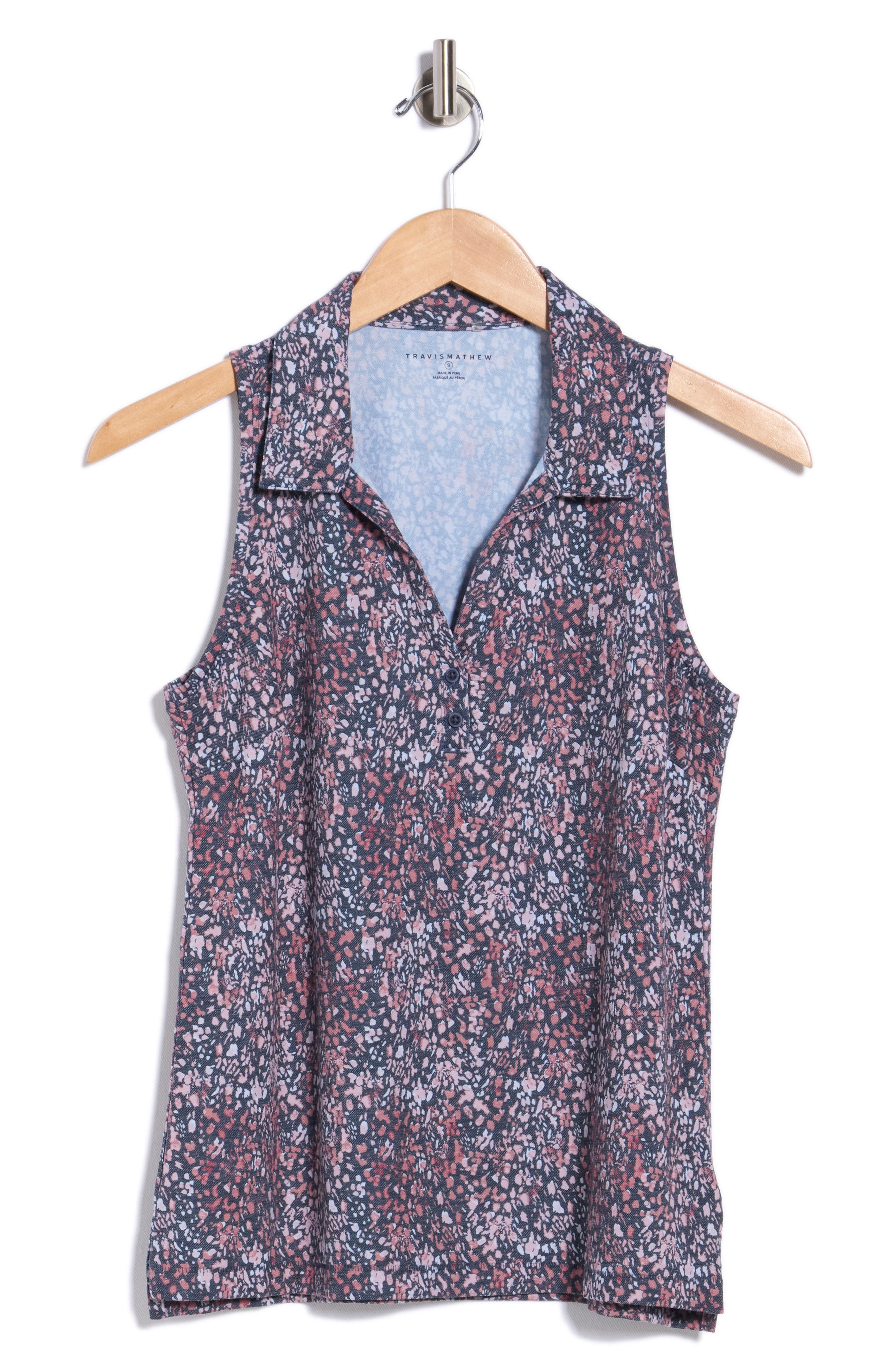 Travismathew Featherweight Active Racerback Polo In Brick Dust Multi