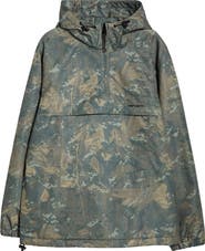 Carhartt Work In Progress Water Repellent Hooded Fleece Lined Windbreaker Pullover