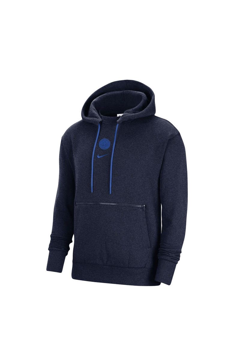 Men's Nike Heather Navy Dallas Mavericks Courtside Versus Flight Pullover Hoodie, Alternate, color, Heather Navy