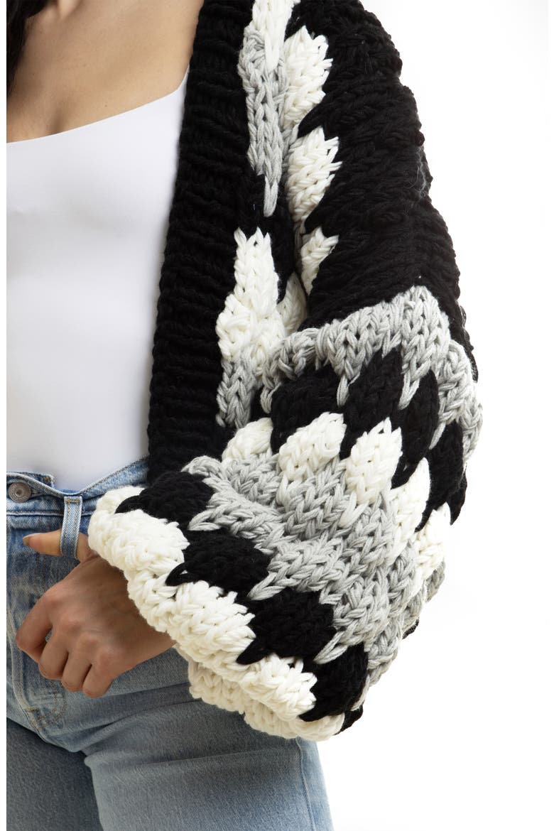 Camilla Open Front Crop Cardigan, Alternate, color, BLACK