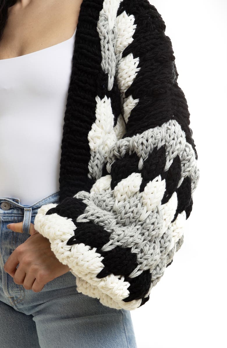 SAACHI Camilla Open Front Crop Cardigan, Alternate, color, Black