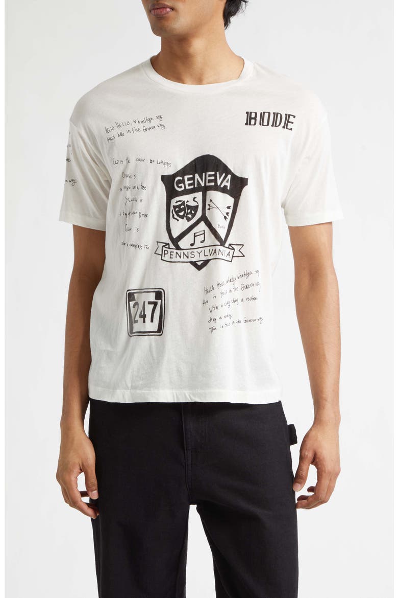 Geneva Camp Crest Graphic T-Shirt, Main, color, CREAM