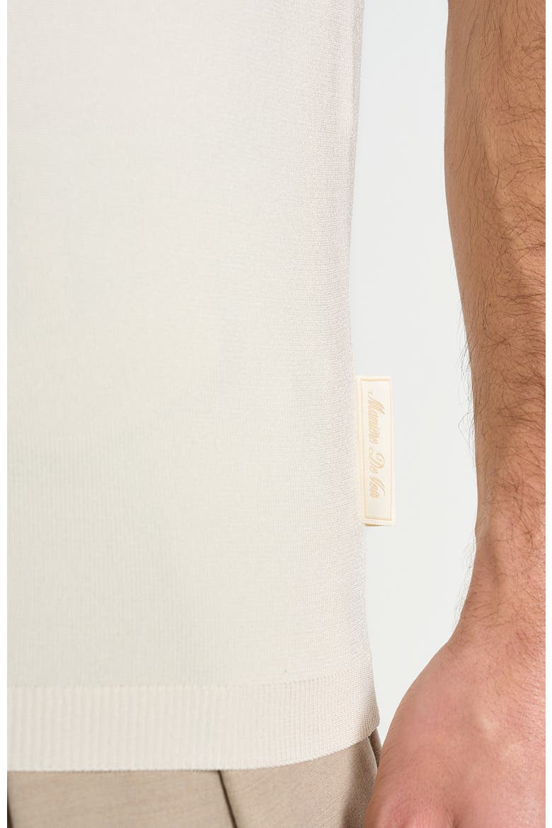 Bryn Luxe Knitted Polo Top, Alternate, color, Cream