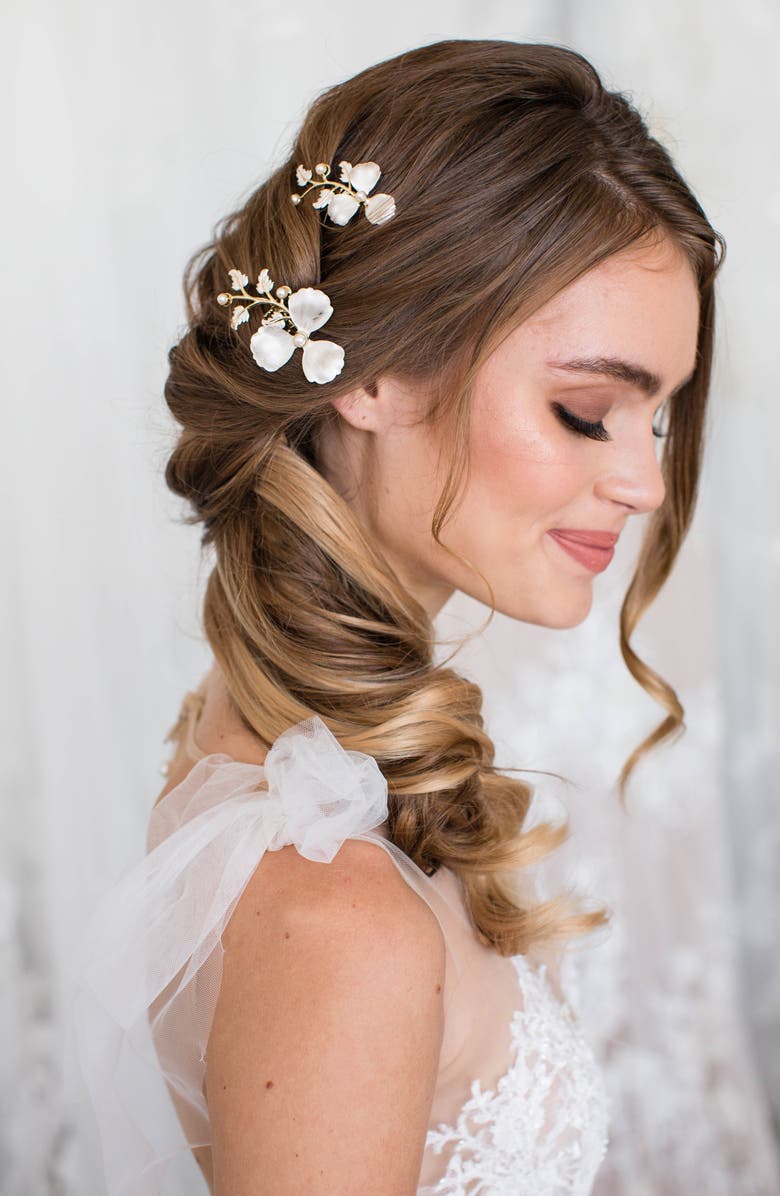 Brides & Hairpins Gabi Set of 2 Imitation Pearl Hair Pins, Alternate, color,