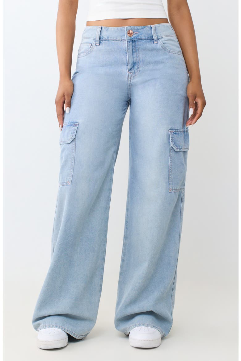 Bobbi Baggy Cargo Wide Leg Jeans, Main, color, LIGHT JOURNEY WASH