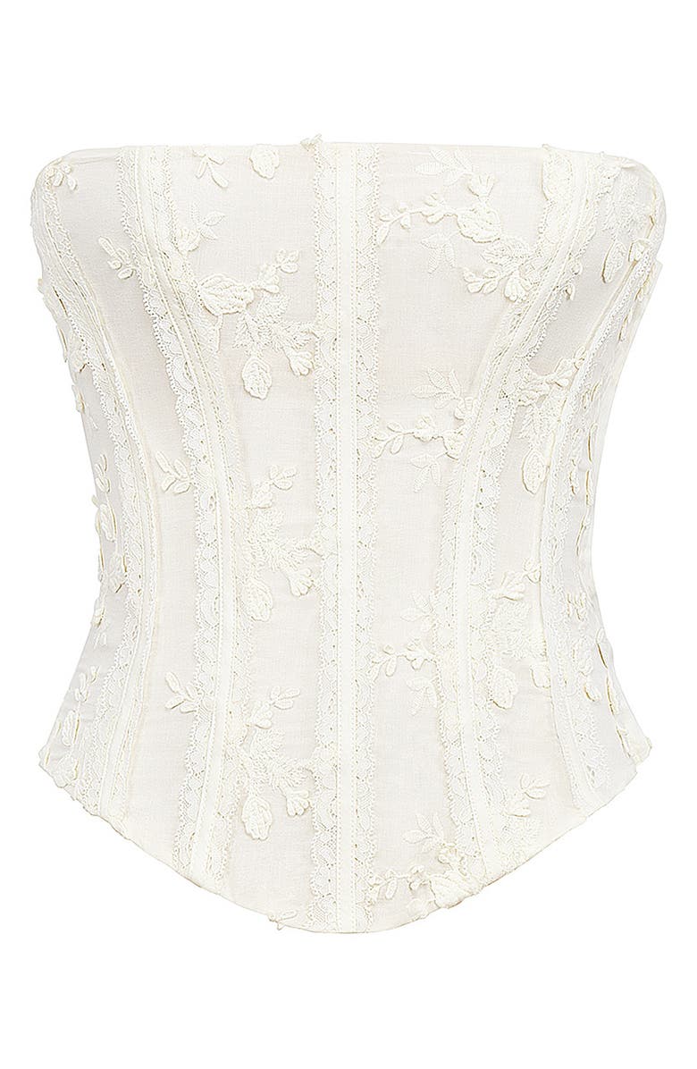 HOUSE OF CB Dakota Strapless Corset Top, Alternate, color, Ivory