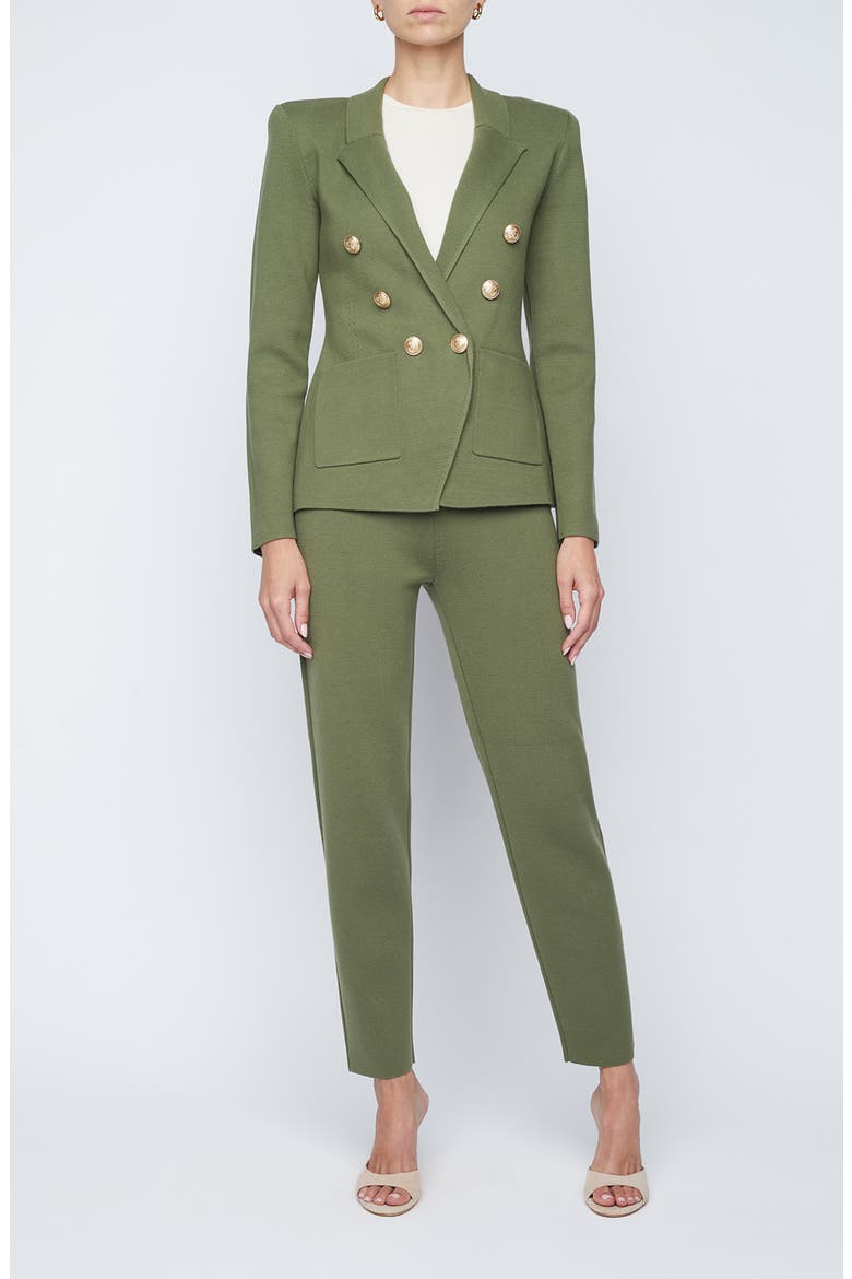 Kenzie Cotton Blend Knit Double Breasted Blazer, Alternate, color, CLOVER/ GOLD