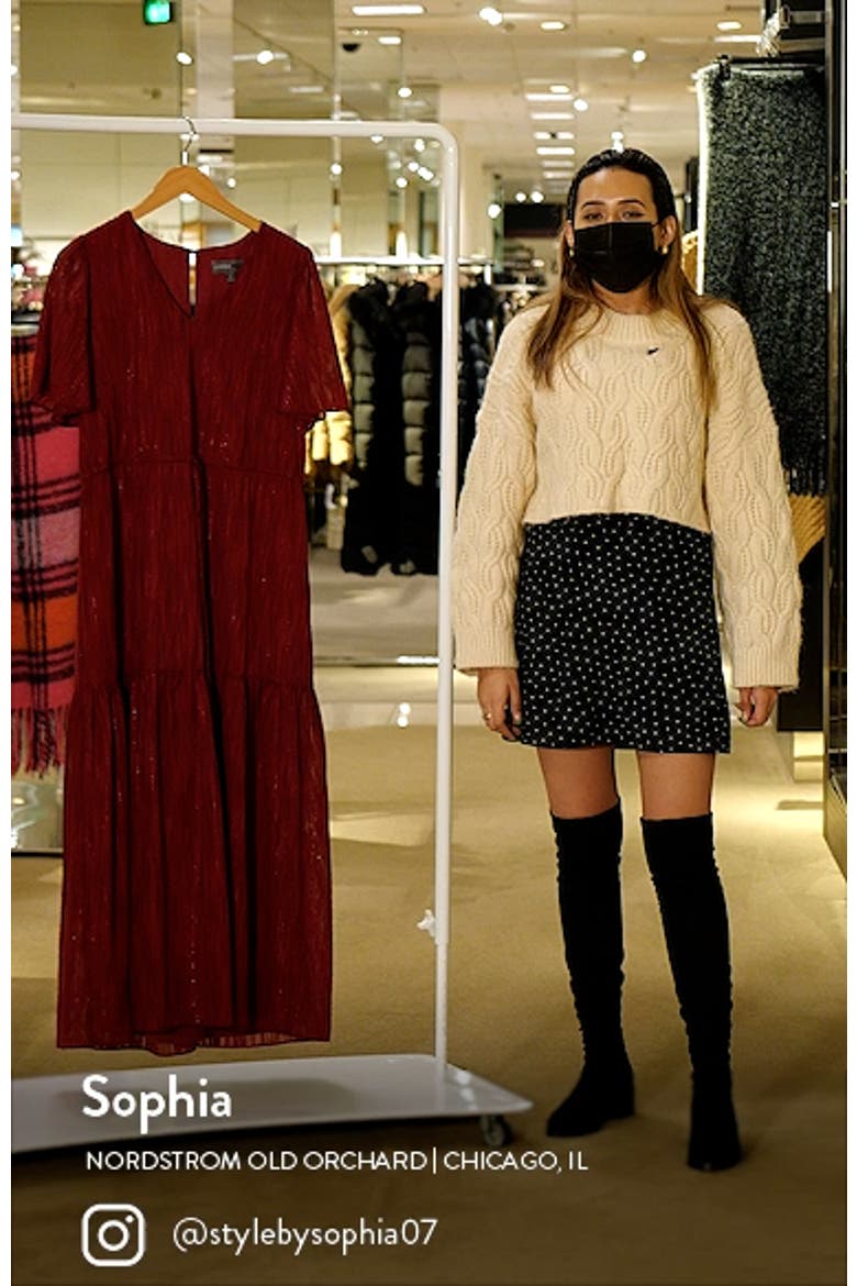 Donna Ricco V-Neck Flutter Sleeve Maxi Dress video