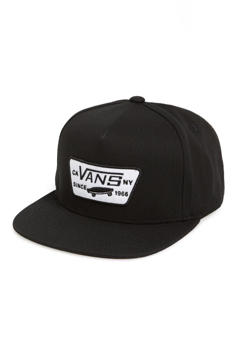 'Full Patch' Snapback Hat, Alternate, color, TRUE BLACK