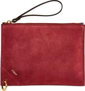 Chloé Spin Suede & Leather Zip Pouch
