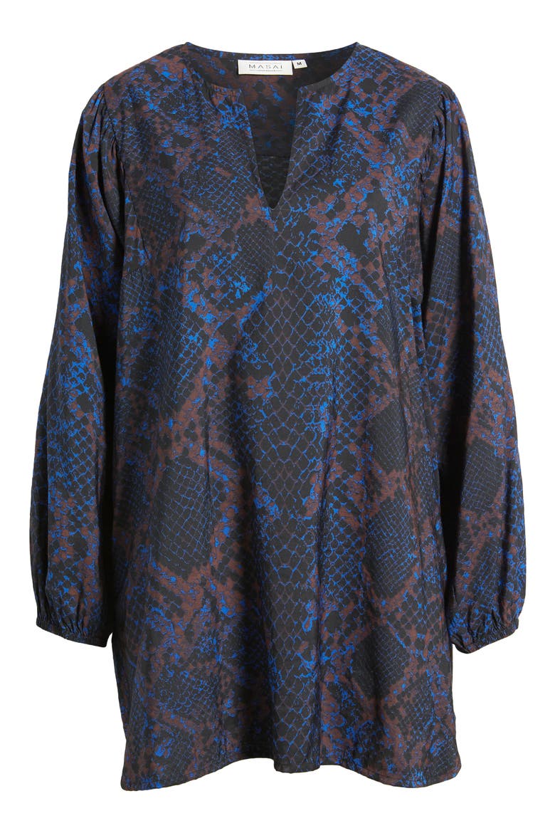 Gabriele Oversize Abstract Print Long Sleeve Tunic Top, Alternate, color, SURF THE WEB