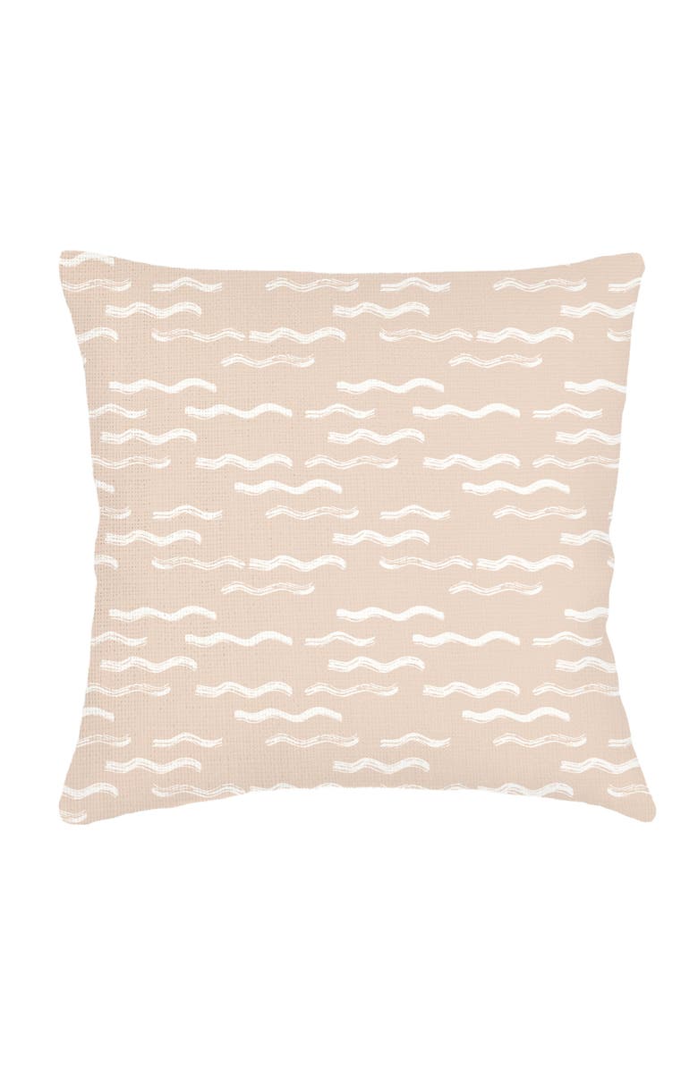 Anaya Wave Pool Beige Linen Euro Pillow 26x26 with Down Alternative Insert, Main, color, Beige