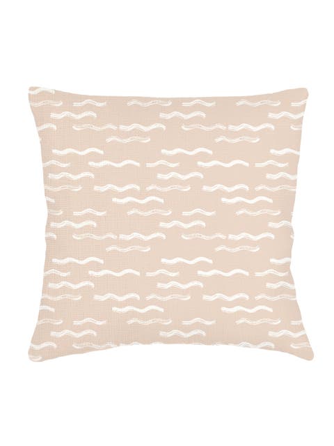 Wave Pool Beige Linen Euro Pillow 26x26 with Down Alternative Insert