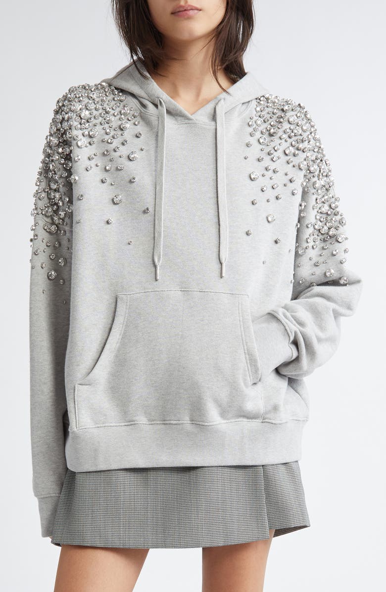 Golden Goose Journey Collection Crystal Embellished Cotton French Terry Hoodie, Main, color, 