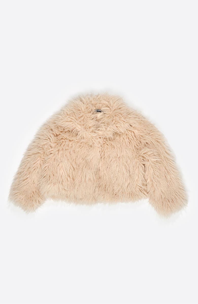 Bimba y Lola Short Fur Jacket, Alternate, color, Ivory