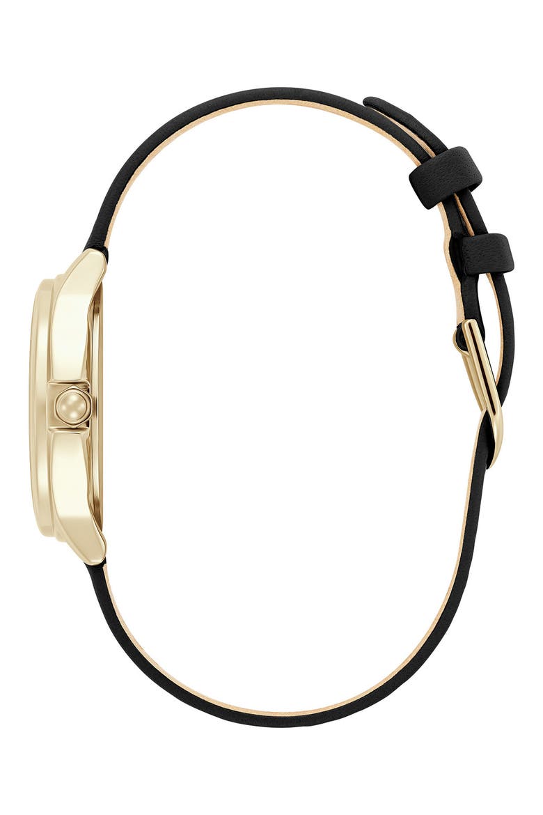 Classic Bee Leather Strap Watch, 30mm, Alternate, color, BLACK