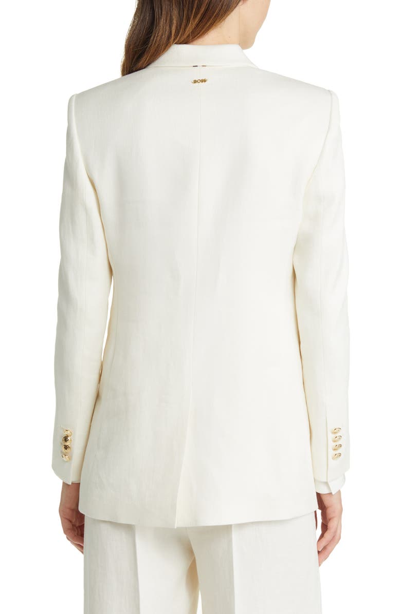 BOSS Jatera Double Breasted Linen Blend Blazer, Alternate, color, 