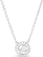 Haus of Brilliance 10K White Gold 1/2 Cttw Bezel Set Diamond Sunflower Finish 18" Pendant Necklace